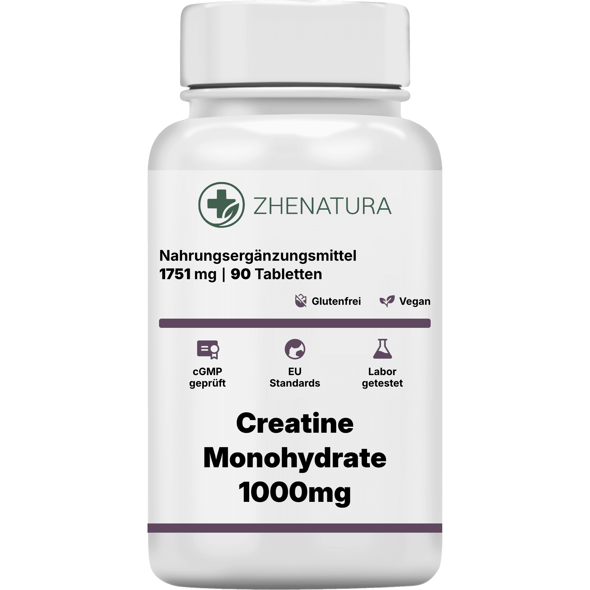 Creatine monohydrate 1000mg verpackung flasche ZHENDE.png