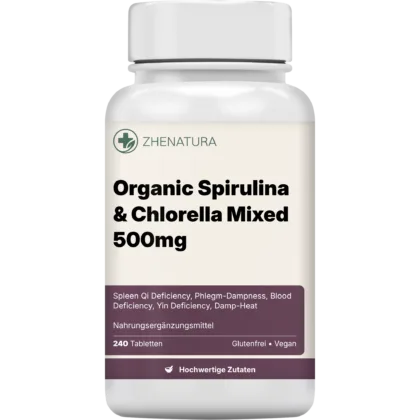 Organic spirulina chlorella mixed 500mg verpackung flasche Zhen.png