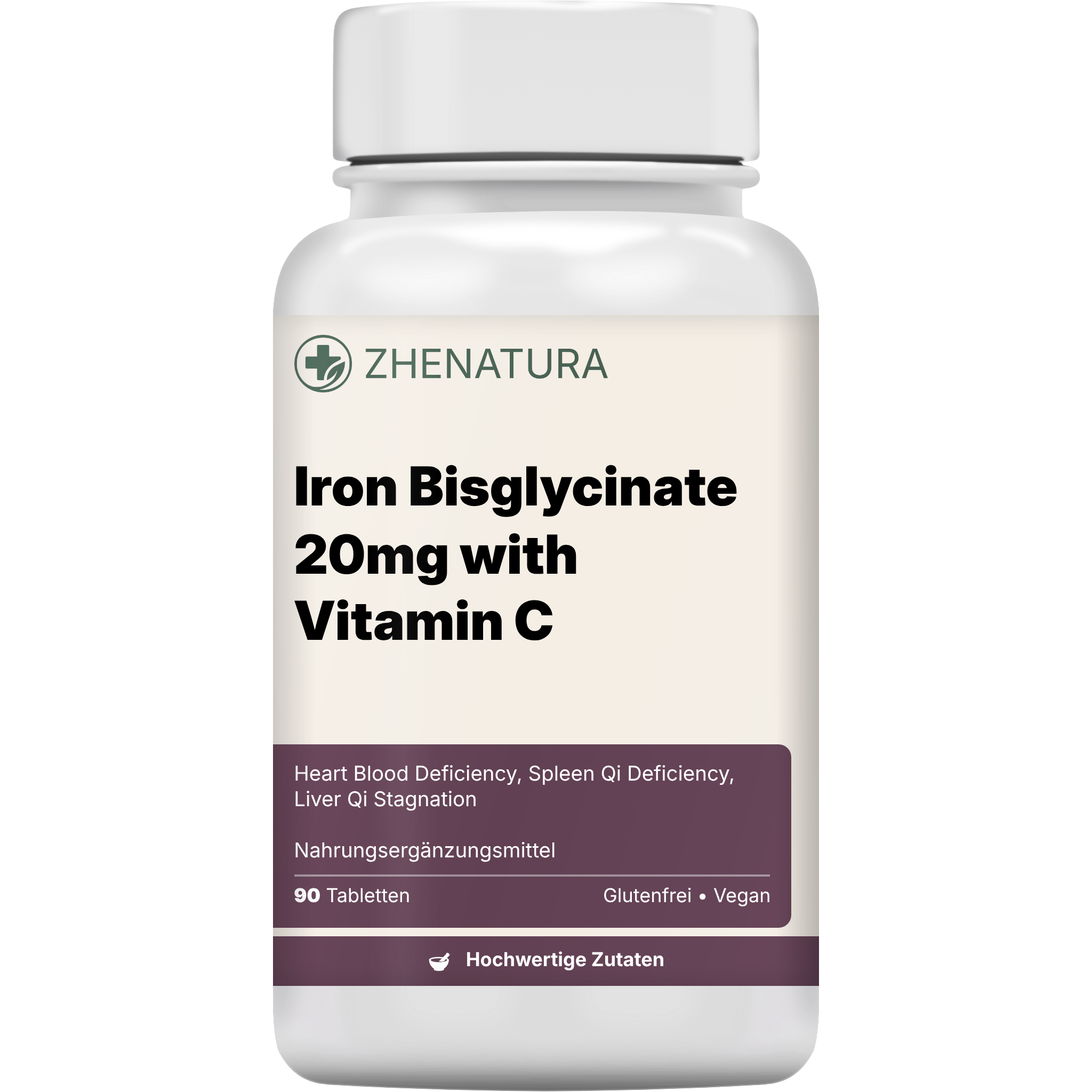 Iron bisglycinate 20mg with vitamin c verpackung flasche.png