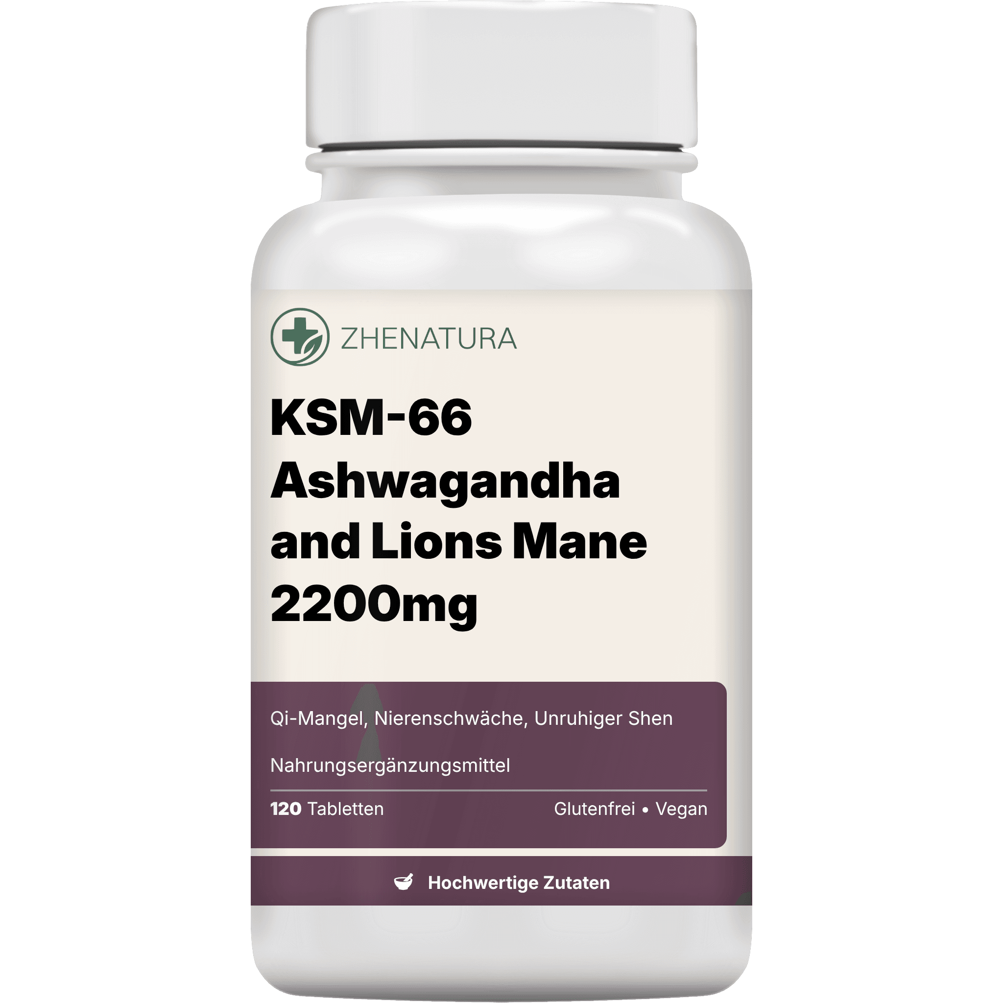 Ksm 66 ashwagandha and lions mane 2200mg verpackung flasche 1.png