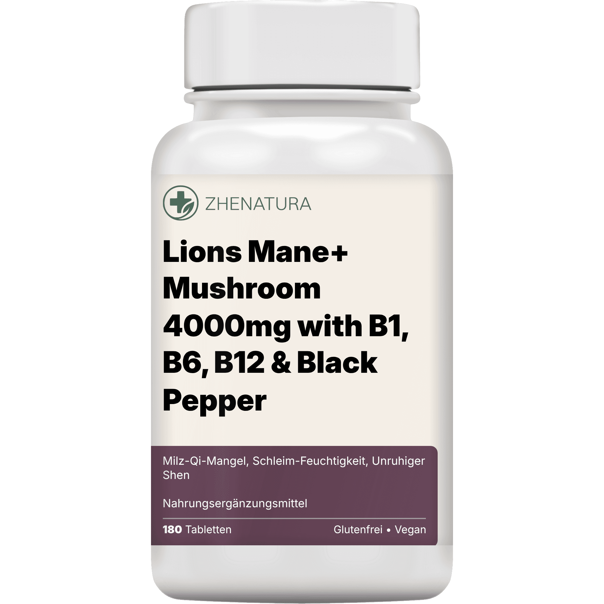 Lions mane mushroom 4000mg with b1 b6 b12 black pepper verpackung flasche.png