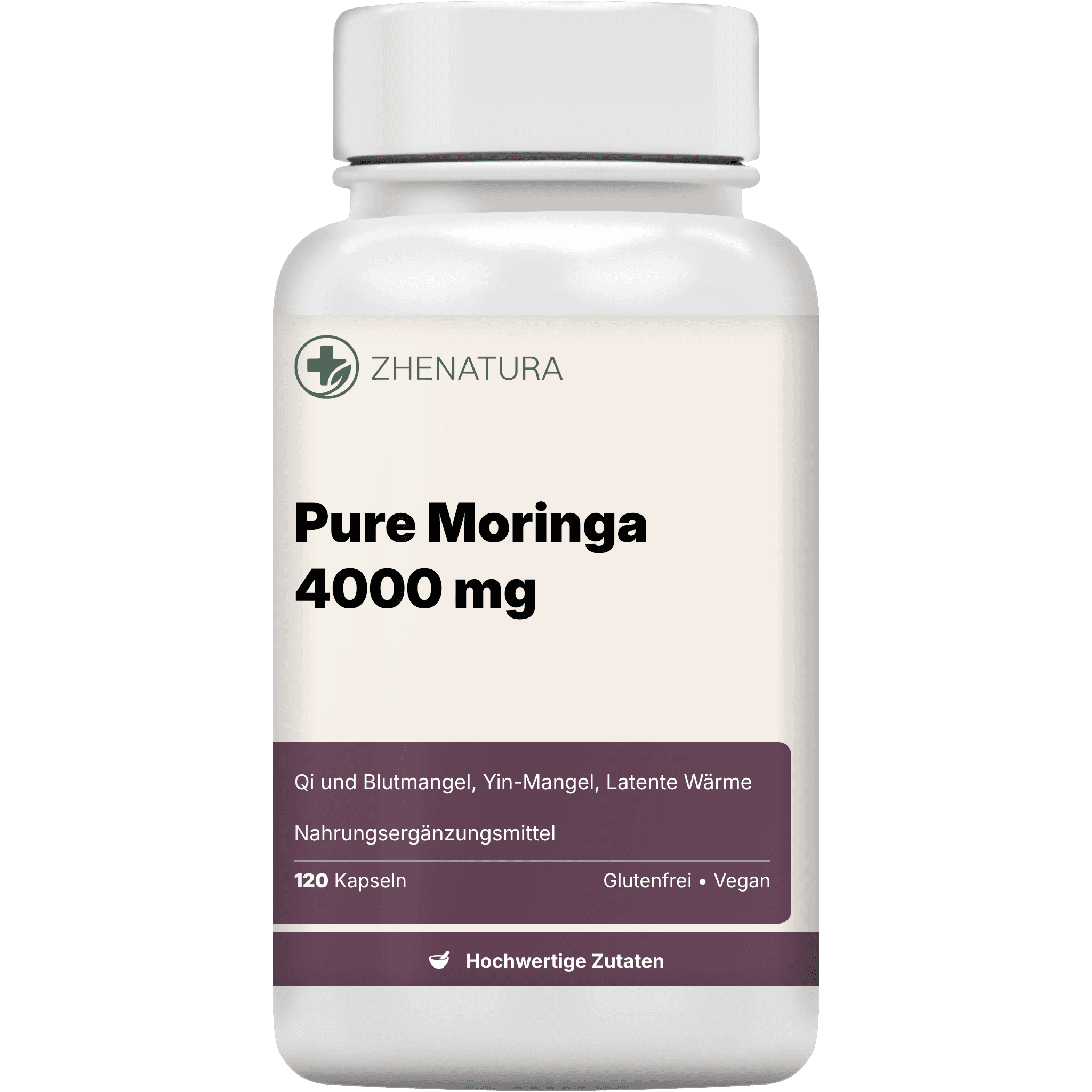 Pure moringa 4000 mg verpackung flasche.png