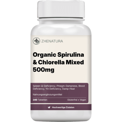 Organic spirulina chlorella mixed 500mg verpackung flasche Zhen.png